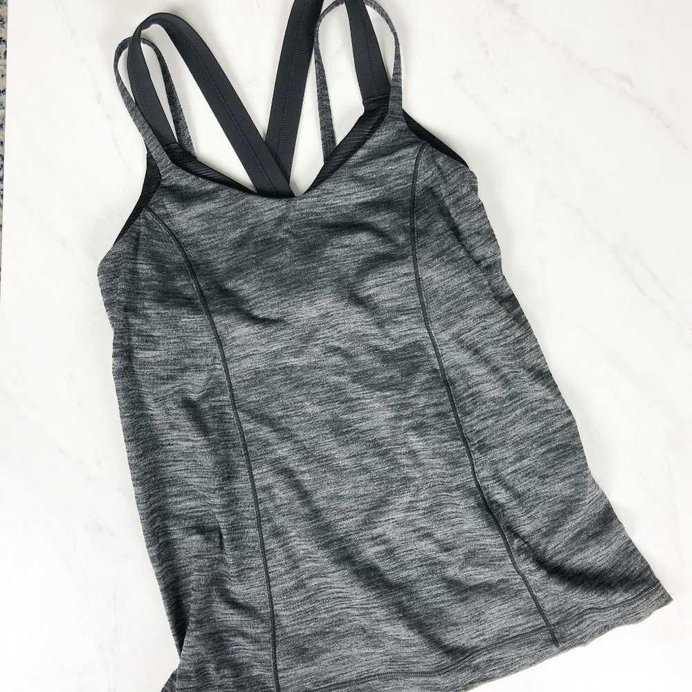 lululemon Run For Gold Tank Heathered Black 6